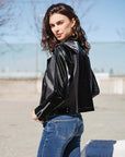 Clara Sunwoo Vinyl Liquid Leather Mix Jacket