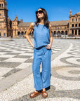 Tencel Wide Leg Jogger Pants