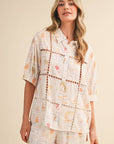 Ladder Trim Button Top & Shorts Set