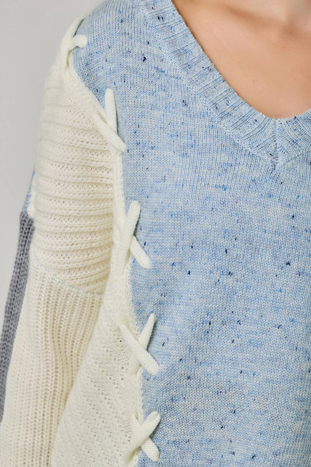 Sky Color Blocked Sweater