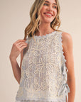 Floral Crochet Tank With Side Ties