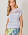 Floral Yoke Crochet Top