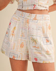 Ladder Trim Button Top & Shorts Set