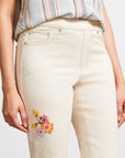 Audrey Ecru Embroidered Jeans