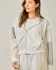 Color Blocked Zip-Up Hoodie