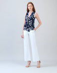 Clara Sunwoo Sleeveless V-Neck Center Front Tie Top