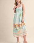 LANDSCAPE PRINT MIDI DRESS