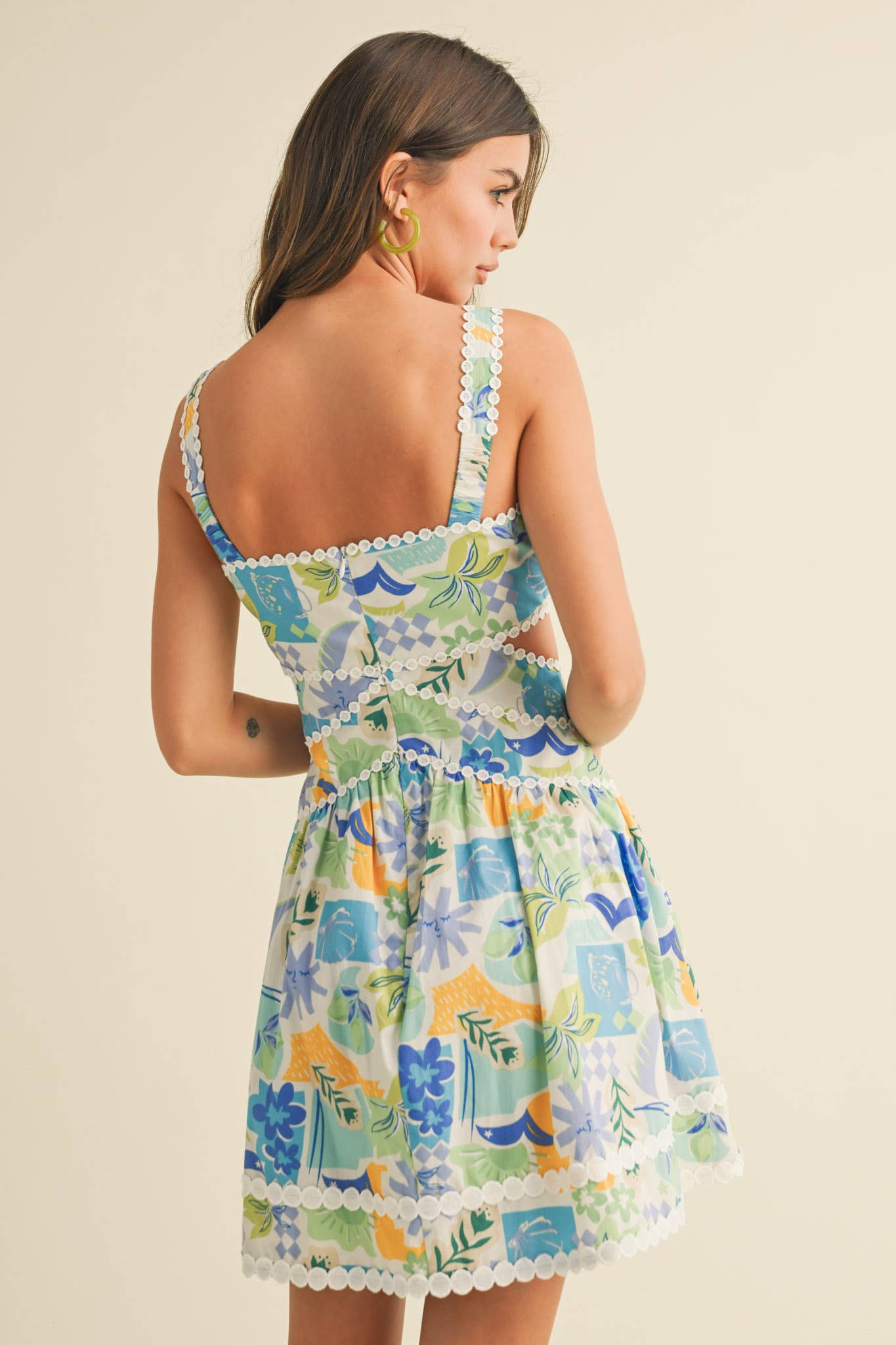CUT OUT LACE TRIM DRESS