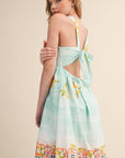 LANDSCAPE PRINT MIDI DRESS