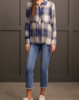 Plaid Peplum Button-Up