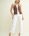Scissor Cut Cuffed Wide Leg
