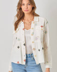 Washed Peplum Jacket Off White