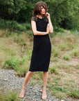 Clara Sunwoo Mesh Cap Sleeve Midi Dress