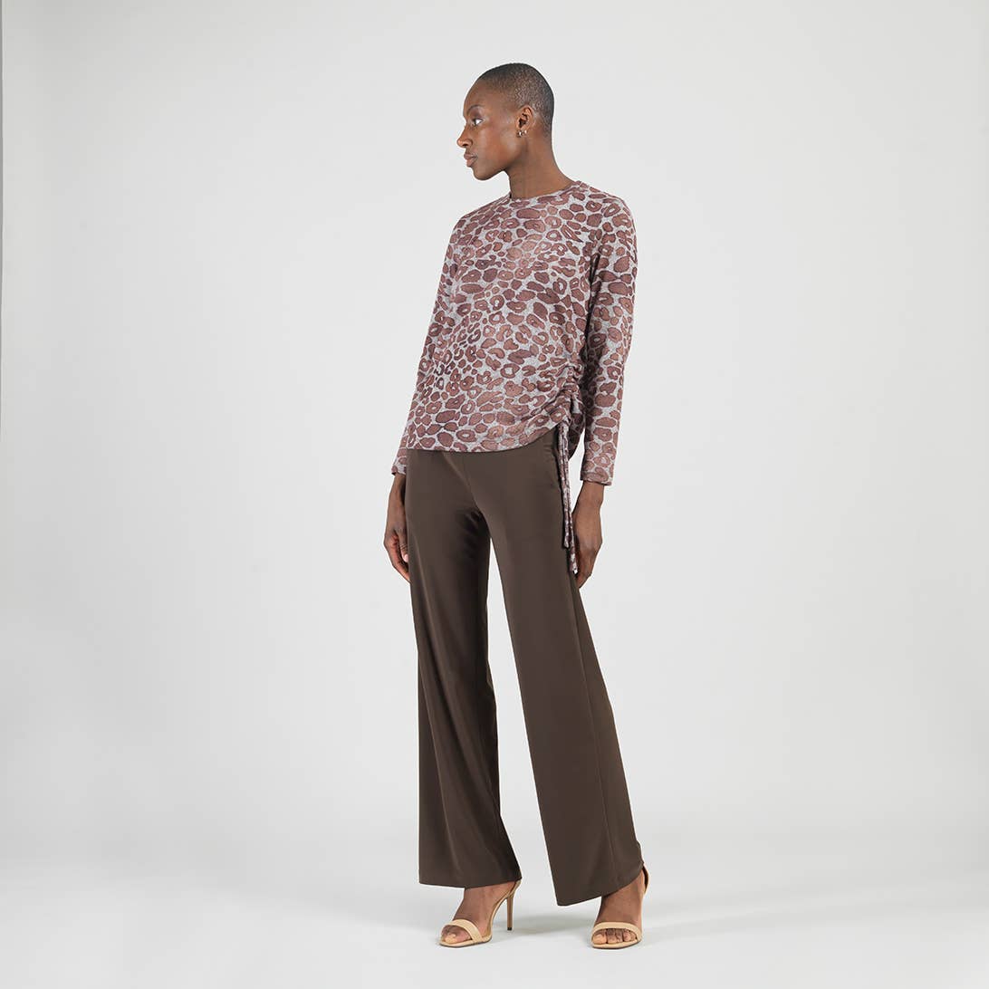 Clara Sunwoo Side Pull-Tie Leopard Sweater