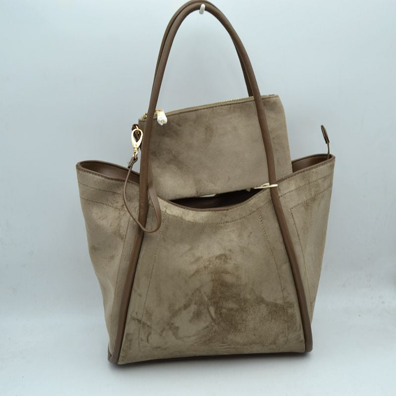 Suede Handbag Wristlet 2-in-1