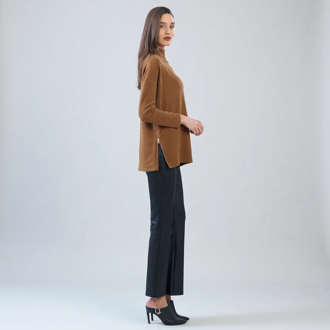 Clara Sunwoo Plush Ribbed Zipper Vent Tunic