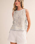 Floral Crochet Tank With Side Ties