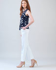 Clara Sunwoo Sleeveless V-Neck Center Front Tie Top