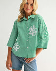 Janice Striped Floral Top
