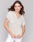 Foil Linen Blend Top