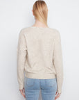 Flower Appliqué Drop Shoulder Sweater