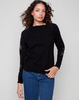 Crew Neck Sweater With Stud Stars