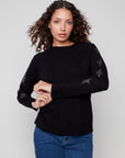 Crew Neck Sweater With Stud Stars