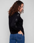 Crew Neck Sweater With Stud Stars