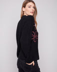Sweater with Embroidered Flowers