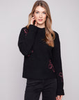 Sweater with Embroidered Flowers