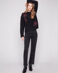 Sweater with Embroidered Flowers