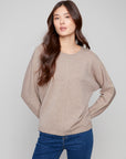 Dolman Sleeve Sweater With Lurex Detail