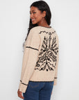 Embroidered Ribbed Sweater