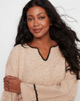 Embroidered Ribbed Sweater