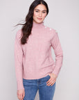 Sweater With Bling Button Detail