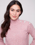 Sweater With Bling Button Detail
