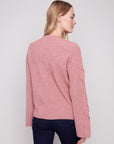 Crew Neck Sweater With Cable Sleeves