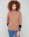 Sweater With Leopard Sleeve Detail