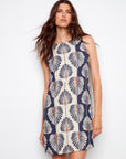 Printed Sleeveless Linen Blend Dress