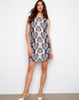 Printed Sleeveless Linen Blend Dress
