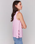 Sleeveless Linen Blend Top With Side Ties