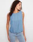 Tencel Sleeveless Scalloped Top
