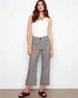 Gingham Cropped Linen Blend Pants