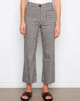 Gingham Cropped Linen Blend Pants