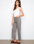 Gingham Cropped Linen Blend Pants