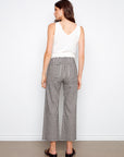Gingham Cropped Linen Blend Pants