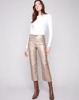 Metallic Wax Twill Pants