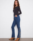 Bootcut Jeans With Embroidered Side Inserts