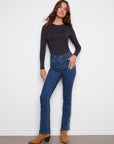 Bootcut Jeans With Embroidered Side Inserts