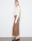 Cropped Wide Leg Twill Pants